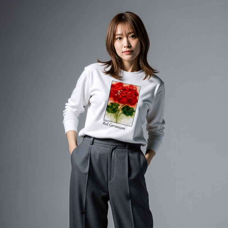 Red Geranium -With You- L/S Tee