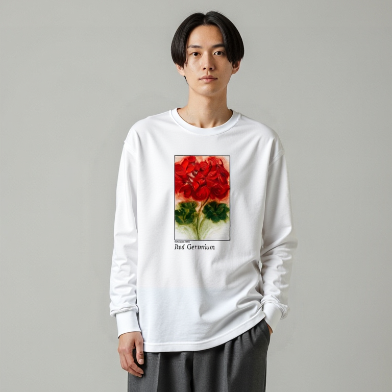 Red Geranium -With You- L/S Tee