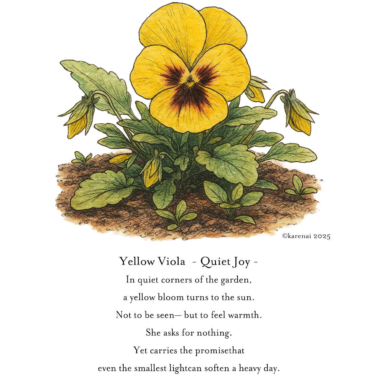 Yellow viola - Quiet Joy - S/S Tee